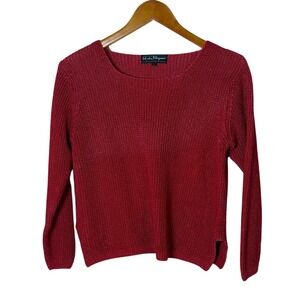 DIY Craft Salvatore Ferragamo Sweater Women‎ Red L Silk Knit Italy READ